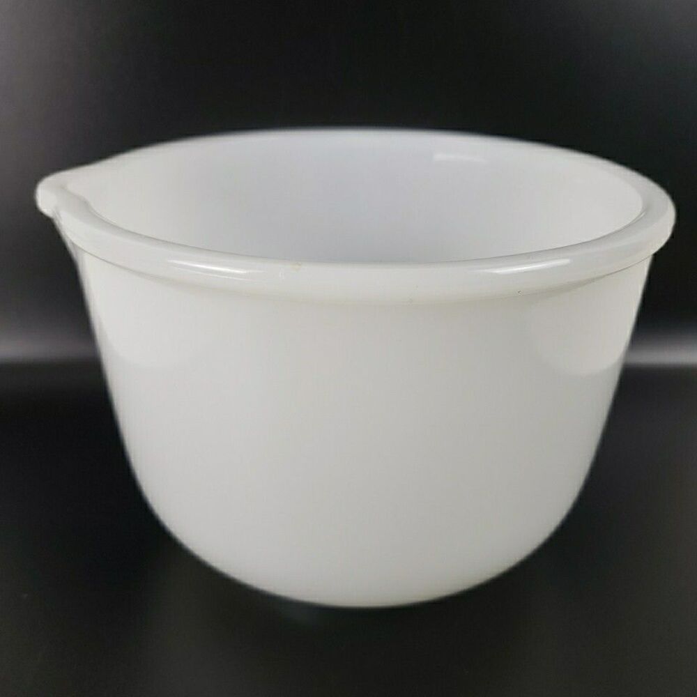 Glasbake Mixing Bowl 15 for Sunbeam Spout Mixer Milk Glass USA Vintage MCM